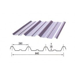 YX35-280-840型彩钢瓦，840彩钢瓦楞板泡沫堵头