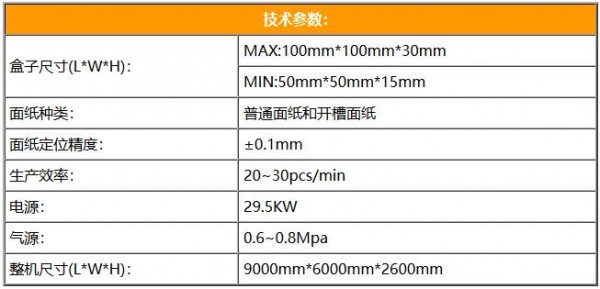 全自动烟盒制盒机_技术参数