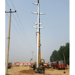 吉林市厂家供应21米110kv电力钢杆 直线钢杆 钢桩基础