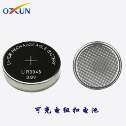 深圳OXUN电池厂家直销LIR3048充电纽扣电池 3.7V锂电池