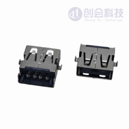 USB 2.0 AF 90°DIP 沉板 直脚1.60 无卷边 CH=-0.7 L=13.9