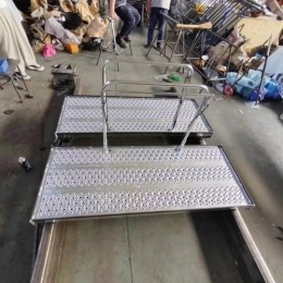 自制动轨道手推车  铝合金平板车 手柄制动工具车